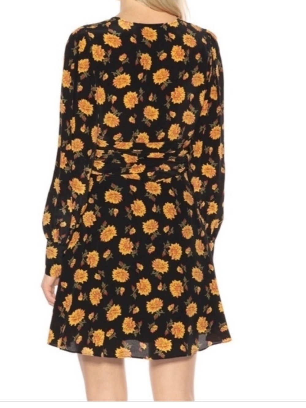 Veronica Beard Marion Blouson Floral 100% Silk Dress Silk crepe Shirred waist - Picture 11 of 15
